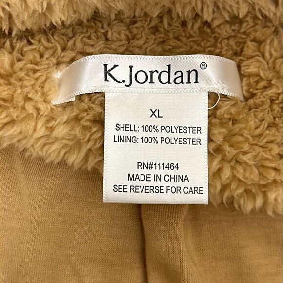 K. Jordan Sherpa Teddy Coat Size XL Color Block Animal Print - Picture 8 of 10